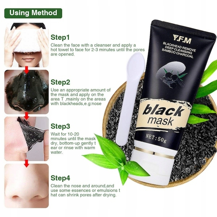 Маска Y.F.M черная из бамбука Black Mask, 50 гр