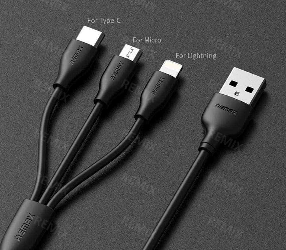 АЗУ + кабель Remax RCC-217 MicroUSB/Lightening/Type-C