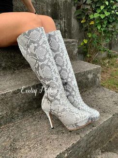 Сапоги из кожи питона утеплённые мехом SH-152