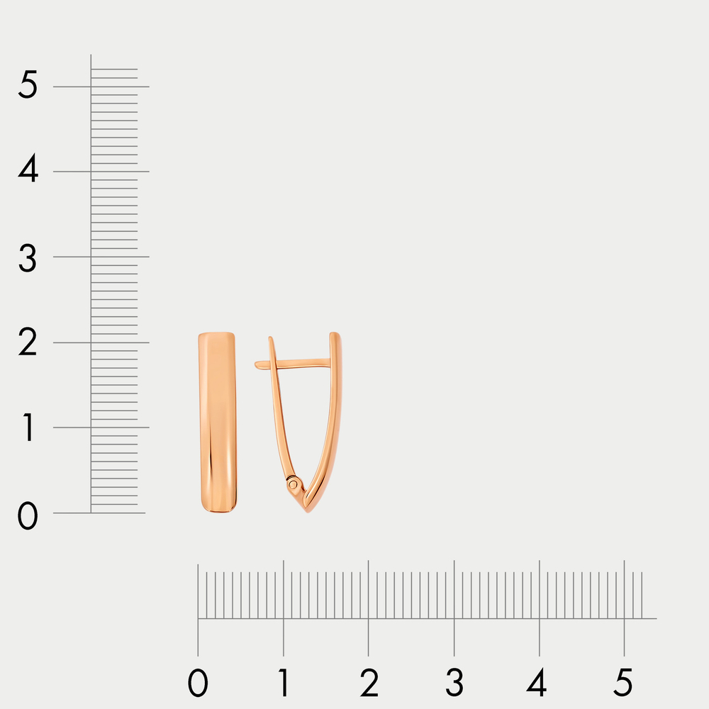 Серьги для женщин из розового золота 585 пробы без вставки (арт. 2203232)