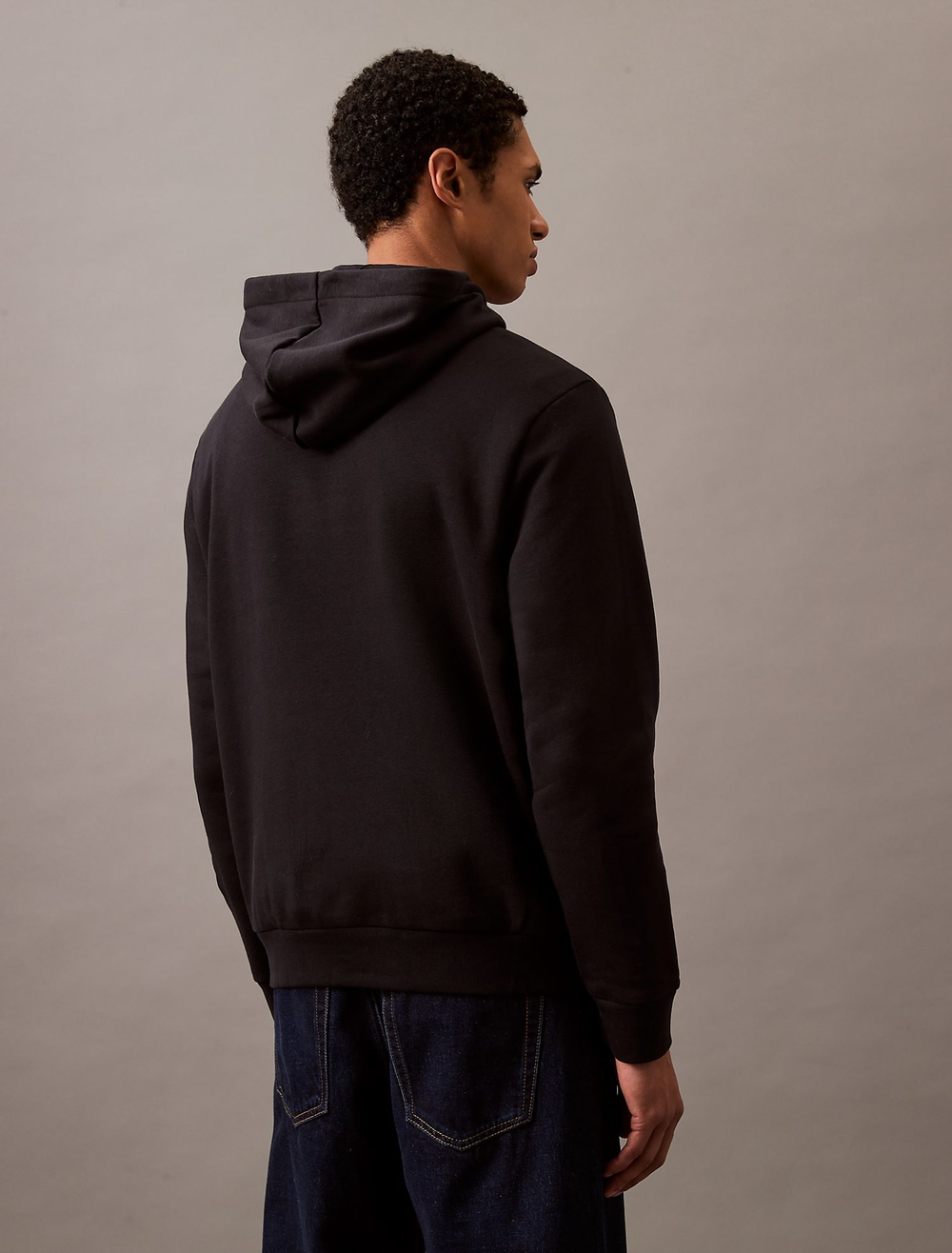 Худи Calvin Klein Monogram Logo Patch Fleece Black Beauty