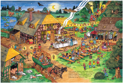 Однажды в деревне. Виммельбух. Книжка-картинка для малышей