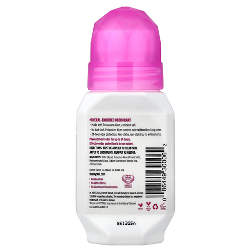 CRYSTAL, обогащённый минералами дезодорант с шариковым аппликатором, без запаха, 66 мл (2,25 жидк. унции)
