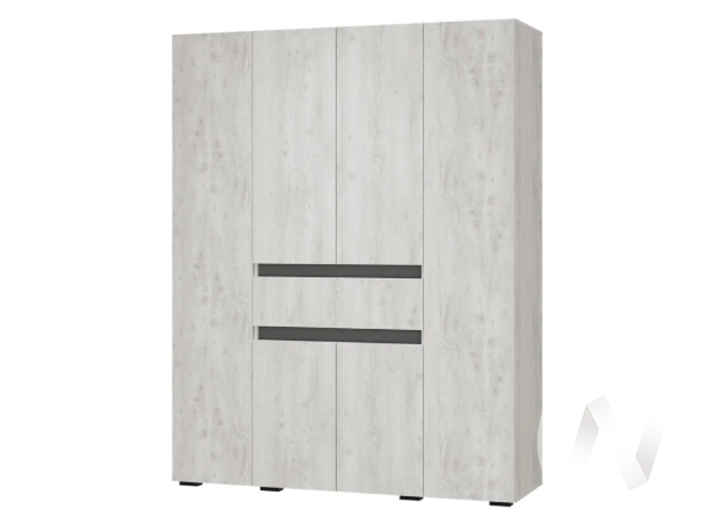 Шкаф 4-х створчатый ШК-13 Гостиная Мрия (бетон пайн светлый/графит)