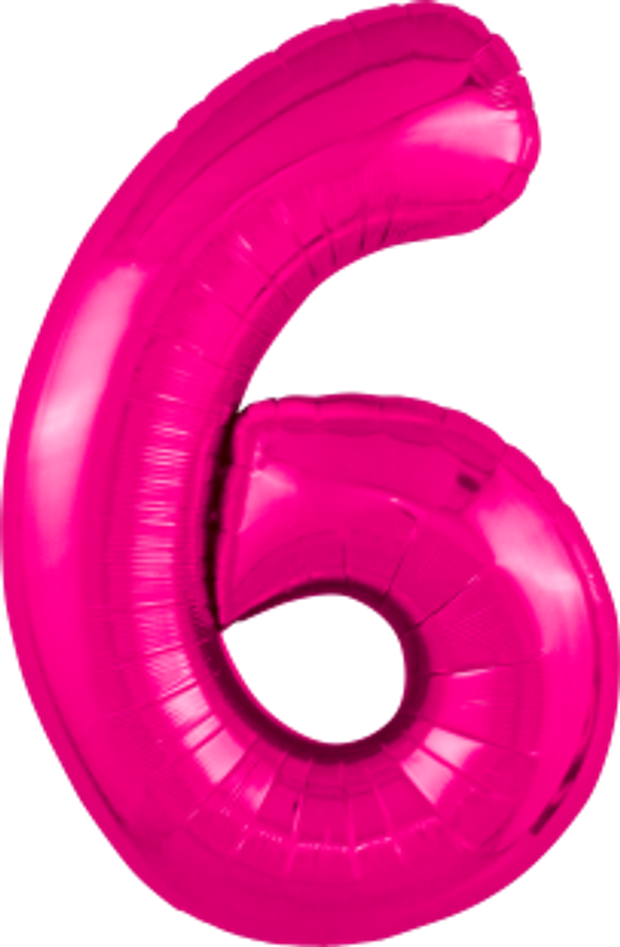 Agura Шар 40'' / 102 см "Цифра 6" Slim Фуксия (БГ-60)