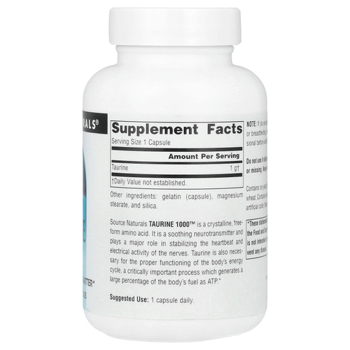 Source Naturals, Таурин 1000 ™, 1000 мг, 60 капсул