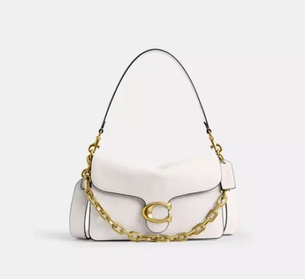 COACH СУМКА ЧЕРЕЗ ПЛЕЧО TABBY CHAIN, БЕЛЫЙ
