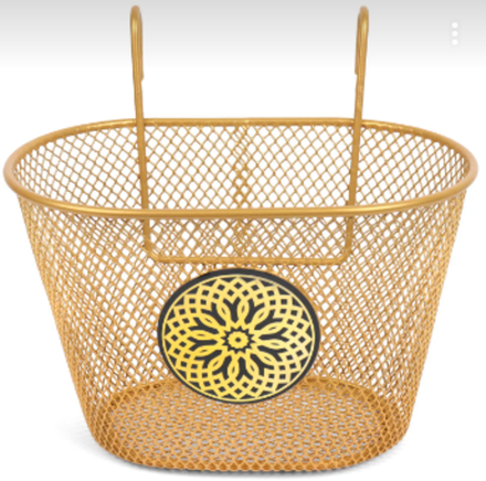 Корзинка на самокат или детский велосипед стальная, Gold, 240x150x150мм P 09 gold