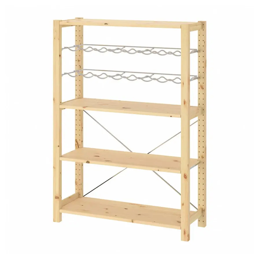 Стеллаж для бутылок - IKEA IVAR, 89х30х124 см, сосна/серый, ИВАР ИКЕА