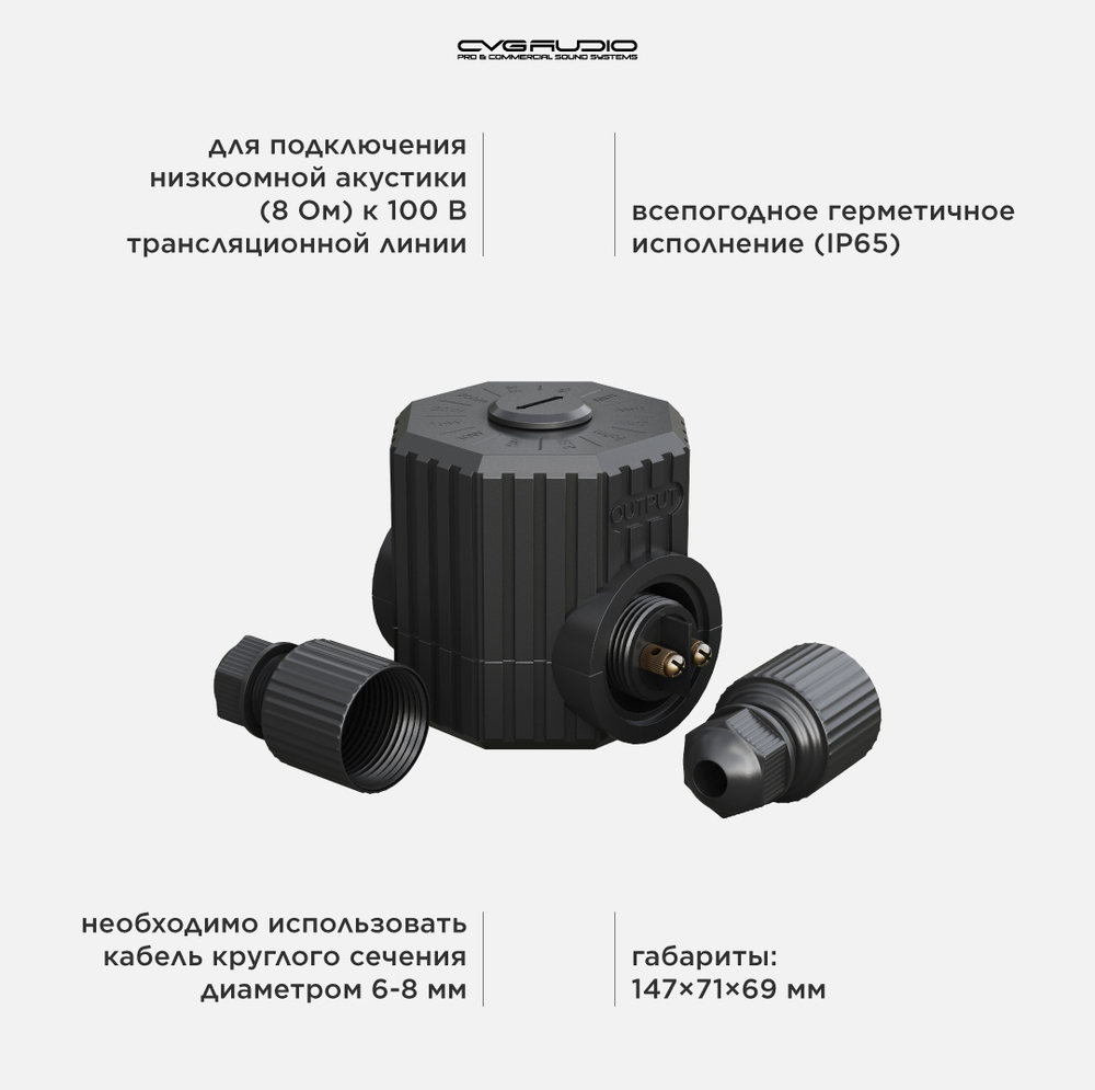 CVGAUDIO TOD-20/8 Всепогодный согласующий трансформатор