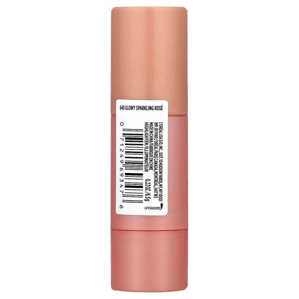 L'Oréal, Lumi, хайлайтер-стик Le Glow, оттенок 640 сияющий розовый, 6,5 г (0,22 унции)