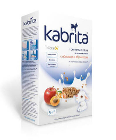 Каша Kabrita Гречневая с яблоком и абрикосом (5+) 180 г