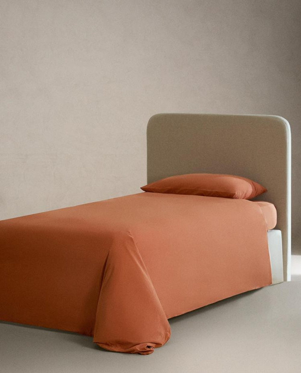 ZARA HOME ДЕТСКИЙ ПОДОДЕЯЛЬНИК ИЗ ХЛОПКА, КОРИЧНЕВЫЙ