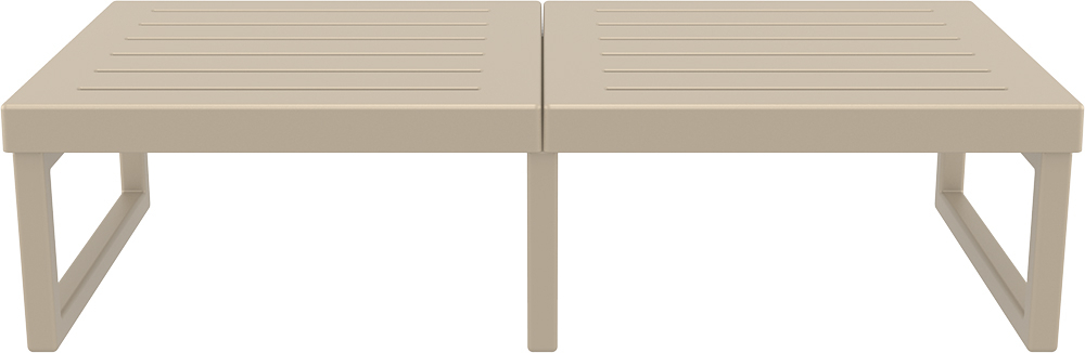 Столик пластиковый журнальный Siesta Contract Mykonos, 1300х650х330, бежевый