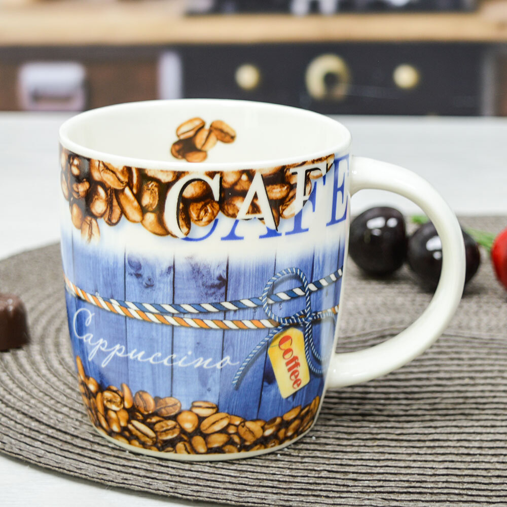 Кружка 380мл керамическая, цвет в ассортименте