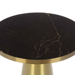 Кофейный столик Vaso Marable диаметр 80 мрамор, черный, бронзовый