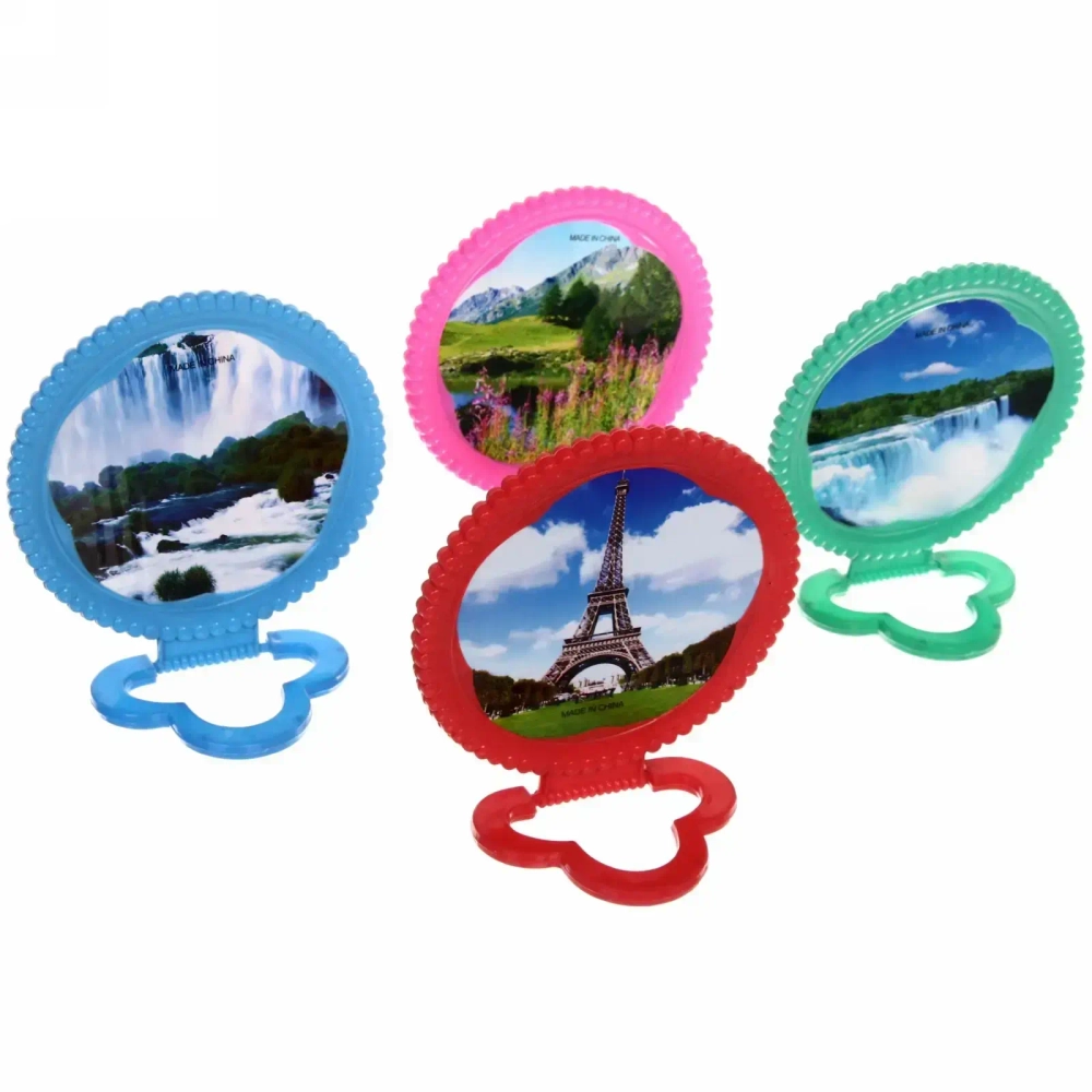 Зеркало настольное в пластиковой оправе «Бусинки» круг, подвесное, цвет микс, d-12см (Стикер на минивложение)