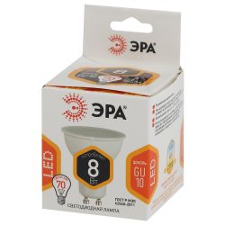 Лампочка светодиодная ЭРА STD LED MR16-8W-827-GU10 GU10 8Вт софит теплый белый свет | Лампы cветодиодные Точечные (Софиты) (MR, PAR)