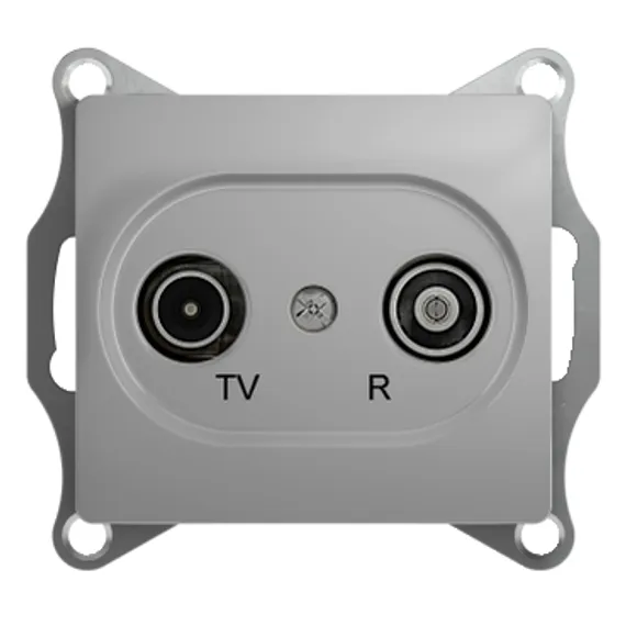 Розетка телевизионная оконечная TV/R 2-м СП Glossa 1дБ механизм алюм. SchE GSL000394