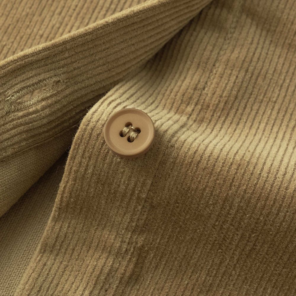 Рубашка YMKASHIX Velvet Button Det зеленая / песочная