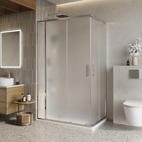 Душевой уголок BelBagno LUCE-AH-21 130х100 стекло прозрачное/профиль хром