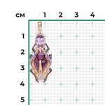 Подвеска «Жук-скарабей» из красного золота с миксом камней и эмалью