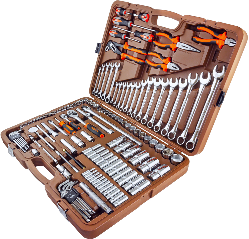 OMT141S Набор инструмента универсальный 1/4", 3/8" и 1/2"DR, 141 предмет