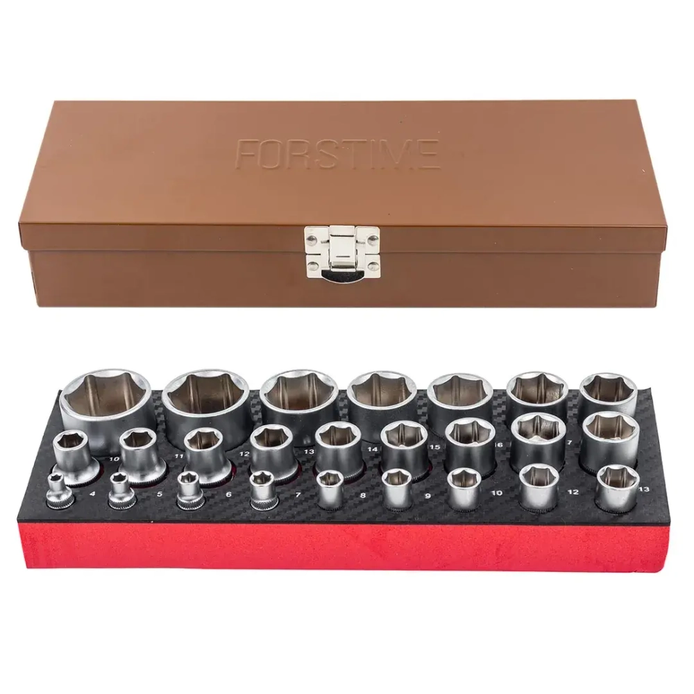 Головки 1/4'', 1/2'', набор 25пр. (6гр.) FORSTIME FT-50121G