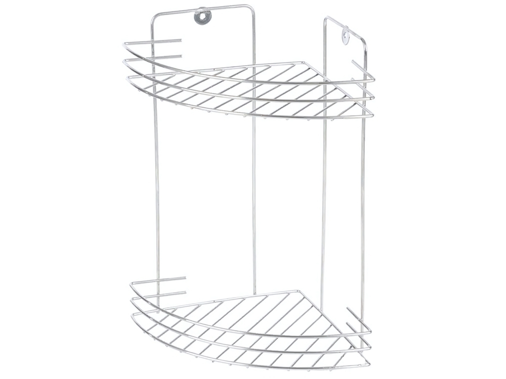 Полка 2-х ярусная угловая 19*19*30см хром "Vento"