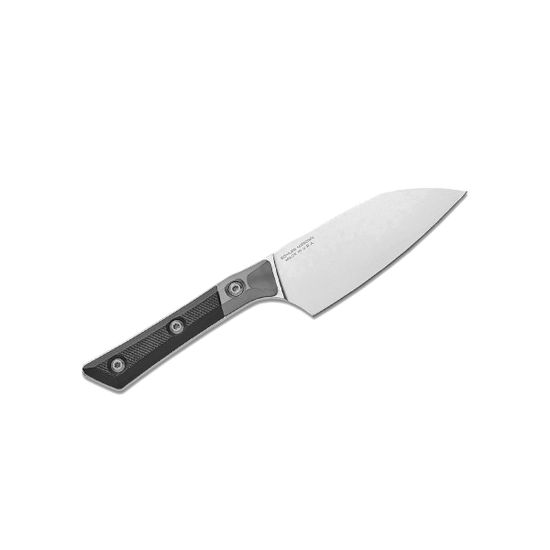 Нож кухонный Microtech Santoku 3300B-10BK с клинком из стали M390MK, рукоять G10