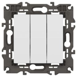 Выключатель ЭРА Elegance 14-1107-01М тройной, 10АХ-250В, белый матовый