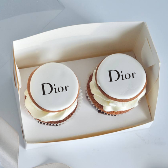 Капкейки с логотипом, упаковка на 2 шт, печать на прянике