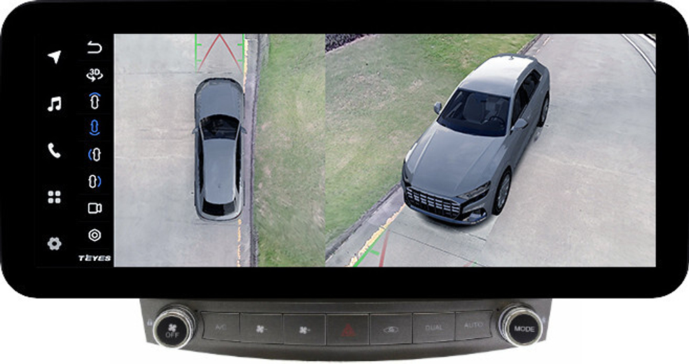 Магнитола для Lexus IS250 XE20 2005-2013 (ШГУ монохром) - Teyes LUX ONE 360 монитор 12.3" 2K QLED на Android 10, 6+128Гб, CarPlay, 4G SIM-слот, 4 камеры в комплекте