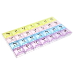 Таблетница - органайзер 28 ячейка «Четыре недельки», цвет как на фото, 21,5*12*2,3см (пакет с подвесом)