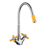 Смеситель для кухни, Frud, гибк излив, с кран-буксой, жел, R43127-9