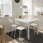 Стол и 4 стула - IKEA MELLTORP/ADDE/МЕЛЬТОРП/АДДЕ ИКЕА, 125х75 см, белый