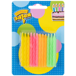 Свечи для торта «Цветные спирали» неоновые 6 см, 24 шт