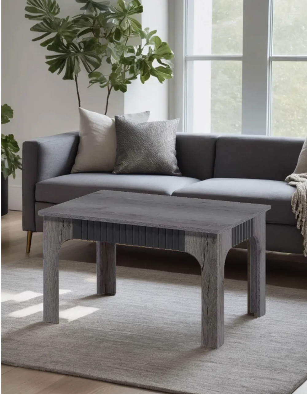 Стол журнальный Ольга-3 Дуб делано серый/сильвер Пэлас