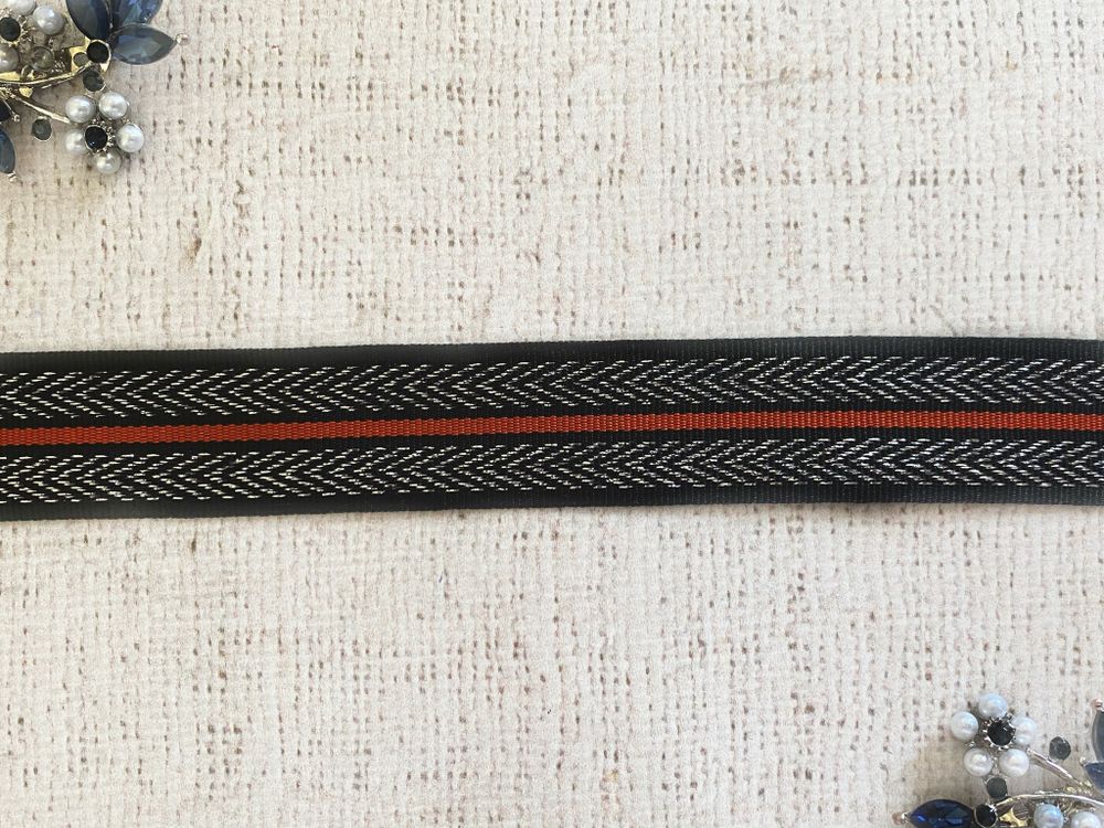 Лента репсовая с люрексом, ш. 2,5 см.