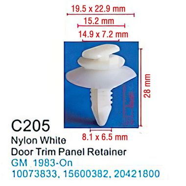 Клипса для крепления внутренней обшивки а/м GM пластиковая (100шт/уп.) Forsage клипса C0205Yellow( GM )