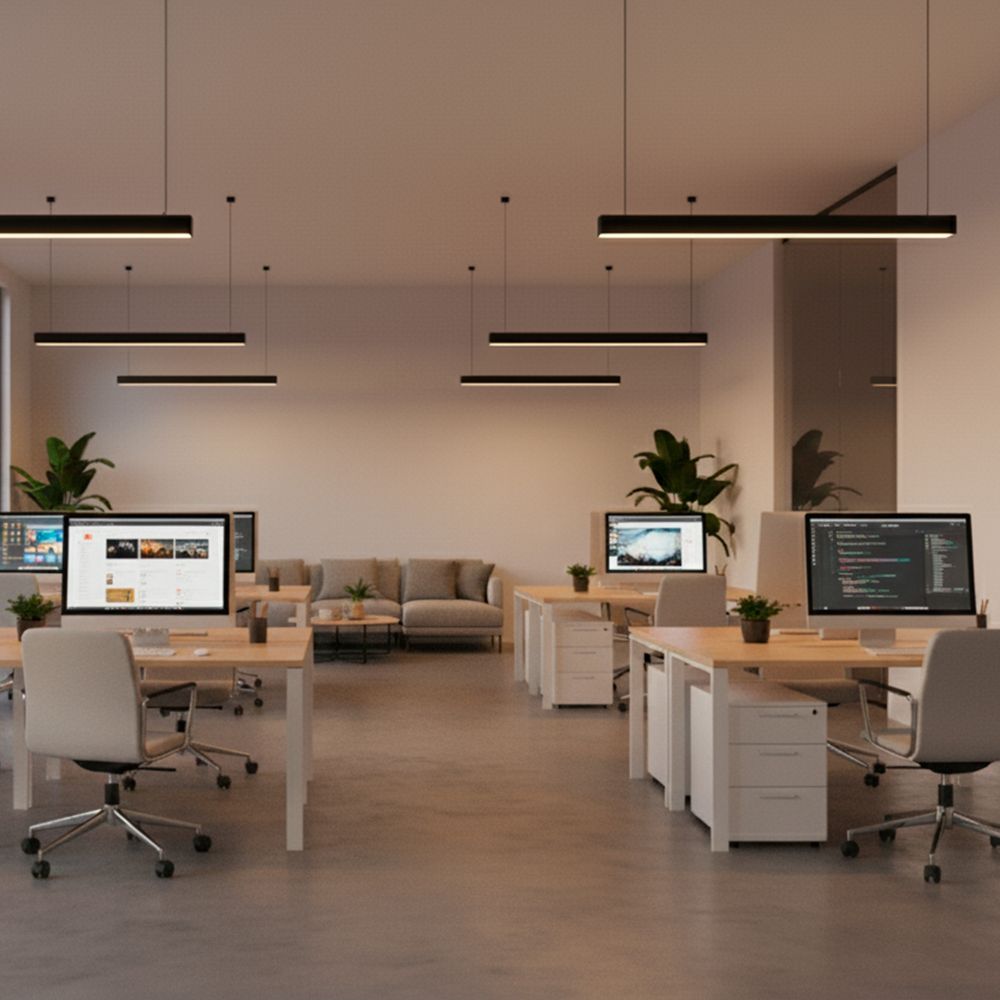 ULO-K10D 52W-5000K-L120-H IP40 BLACK Светильник линейный светодиодный подвесной. Белый свет 5000K. 7280 Лм. Алюминий. Цвет черный. TM Uniel