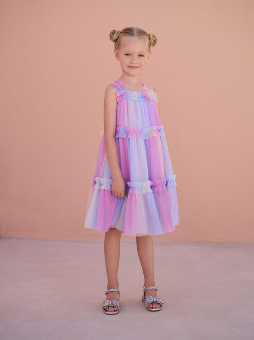 Платье для девочки Next AH9-925, Фиолетовый, Розовый