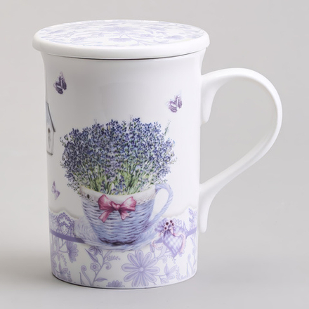 КРУЖКА ЗАВАРОЧНАЯ С МЕТАЛЛ. СИТОМ И ФАРФОР. КРЫШКОЙ 320 МЛ