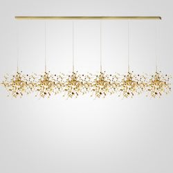 Подвесной светильник Tezani Argent Suspension Linear Gold 6L 210