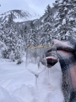 Набор бокалов для вина 2 шт, 440 мл, с золотой каймой