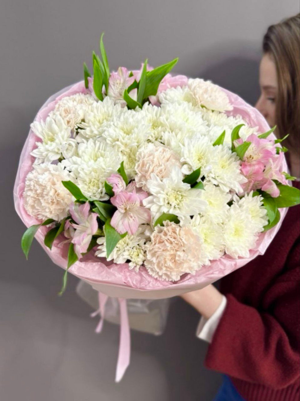 Авторский букет в розовой гамме