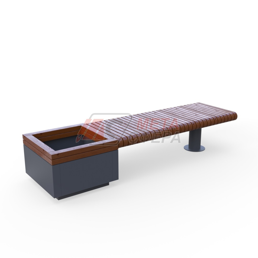 Лавка Rail Road 01 с вазоном