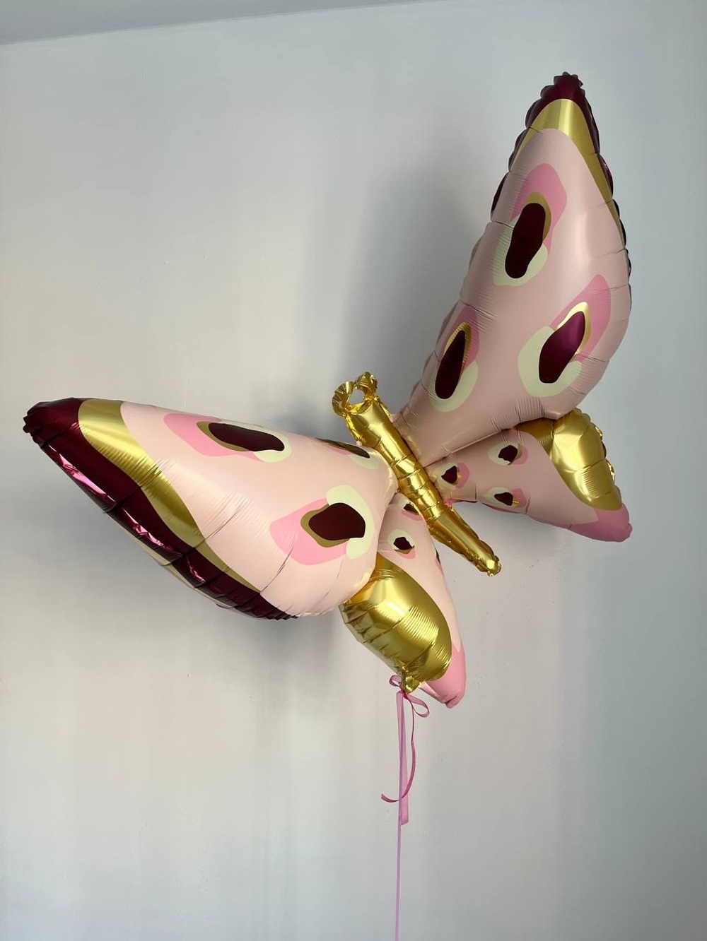 Шар-фигура, фольга, Бабочка розовая. Карнавальная, 52/132 см