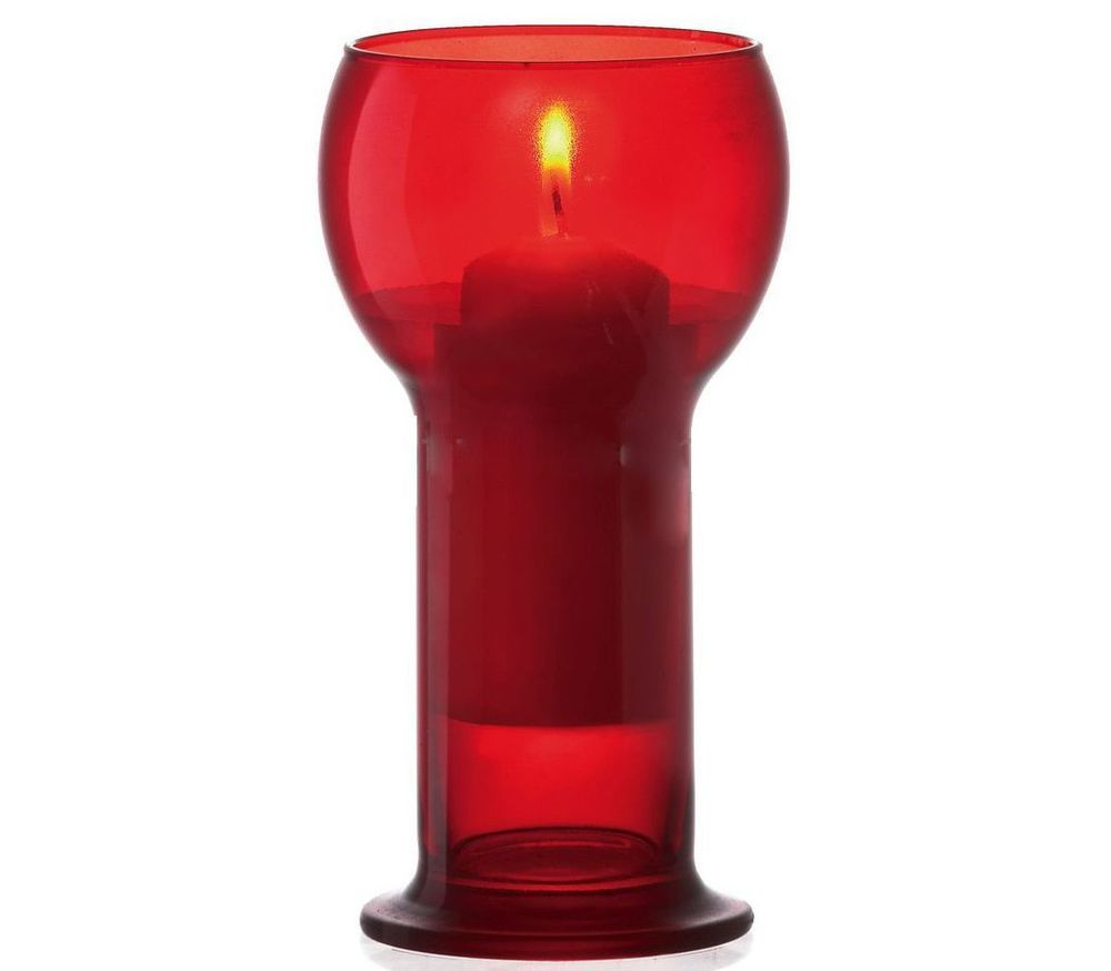 Подсвечник со свечей 16.4см Bormioli Rocco Lucilla красный