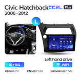 Teyes CC2L Plus 9" для Honda Civic Hatchback 2006-2012